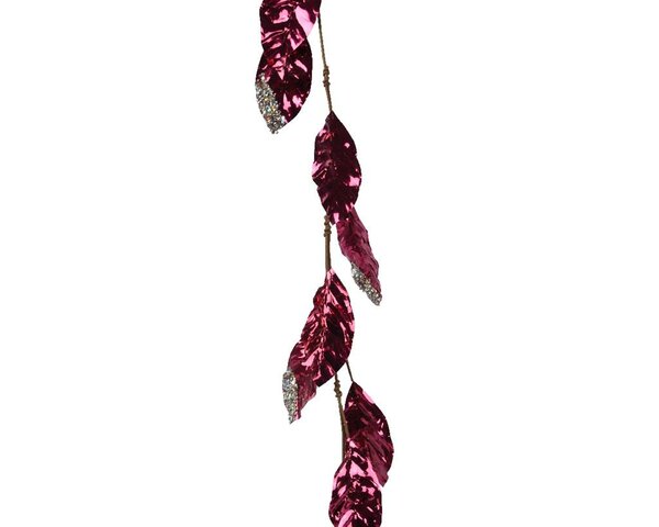 Decoratieve slinger ovaal blad 120 cm rood