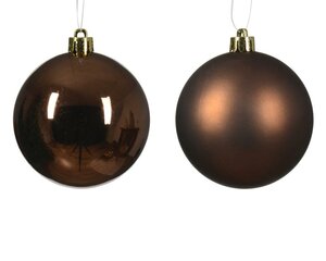 12 onbreekbare kerstballen espresso 6 cm - afbeelding 2
