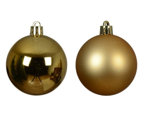 12 onbreekbare kerstballen licht goud 6 cm - afbeelding 2