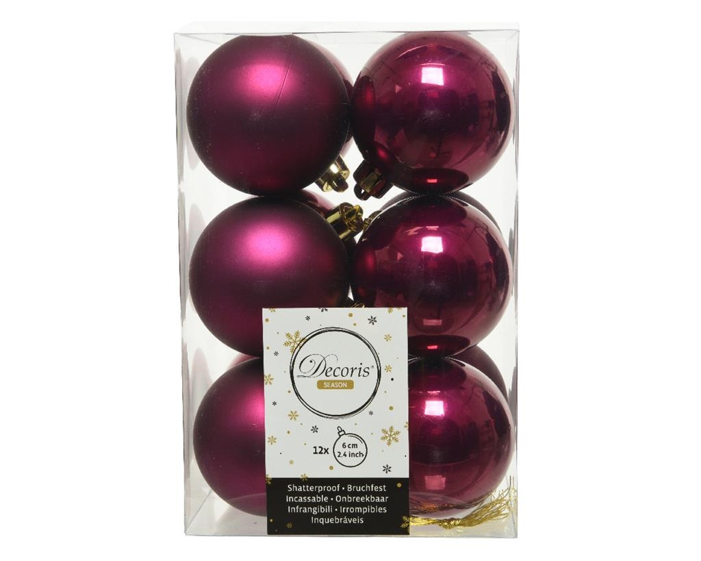 12 onbreekbare kerstballen magnolia 6 cm Koopkerstverlichting.nl