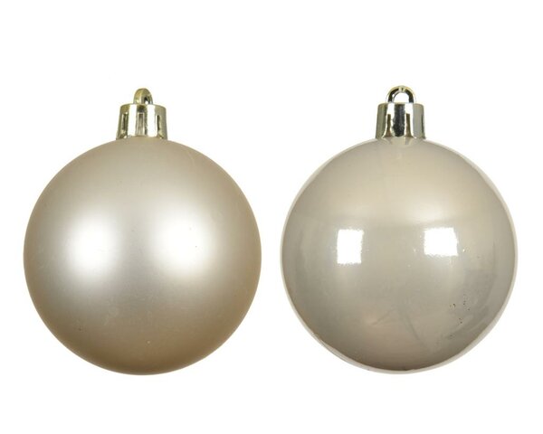 12 onbreekbare kerstballen parel 6 cm - afbeelding 2