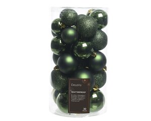 30 onbreekbare kerstballen mixkoker dennen groen