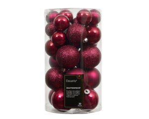 30 onbreekbare kerstballen mixkoker festive pink
