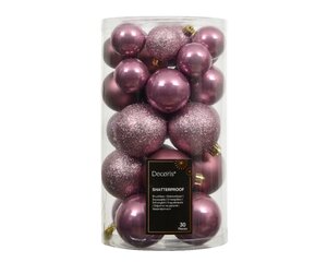 30 onbreekbare kerstballen mixkoker vintage roze