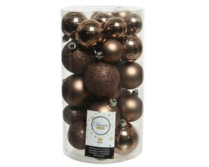30 onbreekbare kerstballen mixkoker walnoot