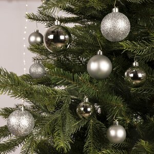 30 onbreekbare kerstballen mixkoker zilver - afbeelding 3