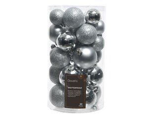 30 onbreekbare kerstballen mixkoker zilver