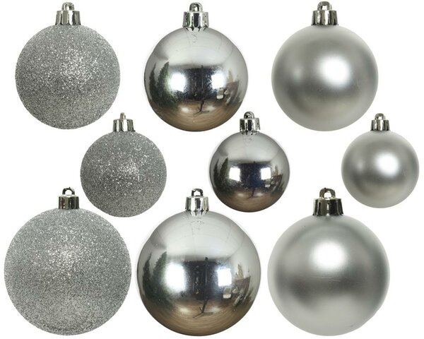 30 onbreekbare kerstballen mixkoker zilver - afbeelding 2