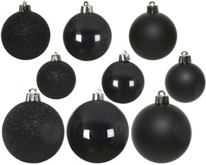 30 onbreekbare kerstballen mixkoker zwart - afbeelding 2