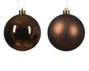 6 onbreekbare kerstballen espresso 8 cm - afbeelding 2