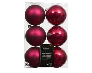 6 onbreekbare kerstballen festive pink 8 cm