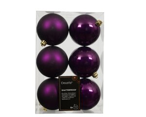 6 onbreekbare kerstballen vijg 8 cm