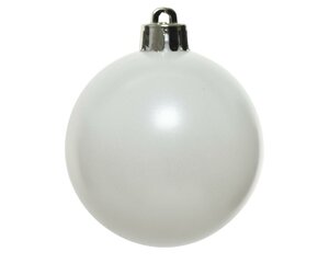 6 onbreekbare kerstballen winterwit 8 cm - afbeelding 2