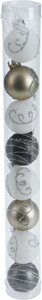 8 glazen kerstballen deco pebble 3 cm