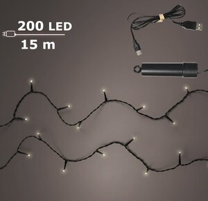 Basic duracharge lights 200 lamps klassiek warm - afbeelding 1