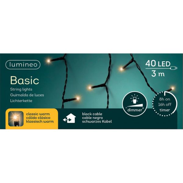 Basic kerstverlichting LED 40 klassiek warm rice lights - afbeelding 2