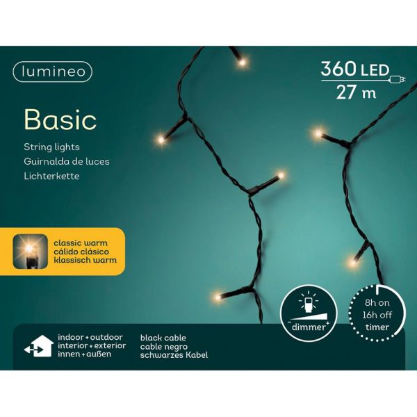Basic kerstverlichting LED rice lights 360 klassiek warm - afbeelding 2