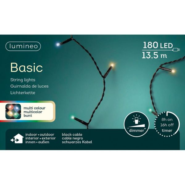 Basic led verlichting multicolour 180 lampjes - afbeelding 2