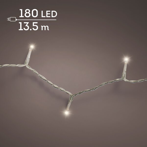 Basic rice lights LED transparant 180 warm wit - afbeelding 1