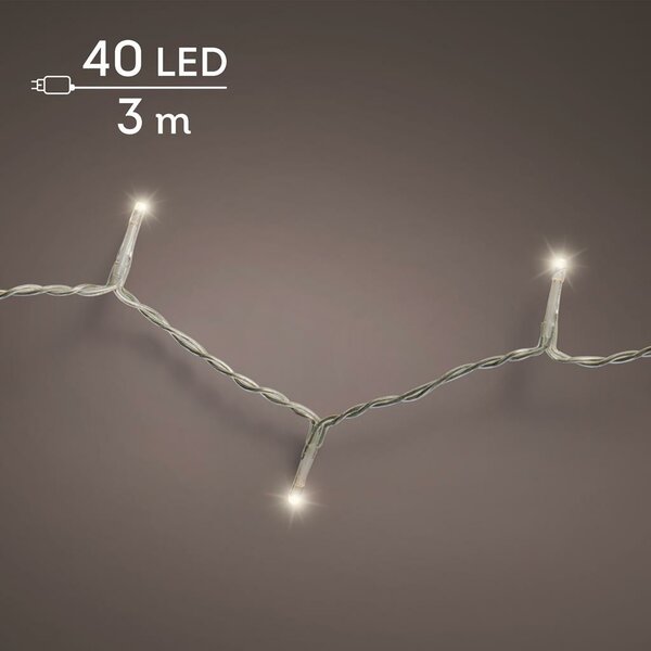 Basic rice lights LED transparant 40 warm wit - afbeelding 1