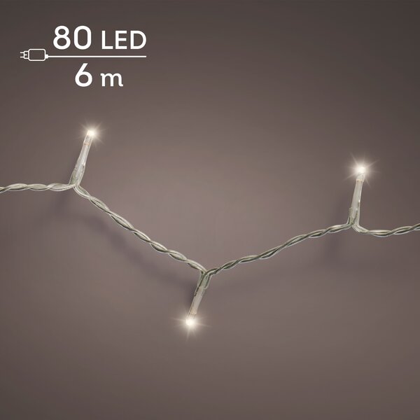 Basic rice lights LED transparant 80 warm wit - afbeelding 1