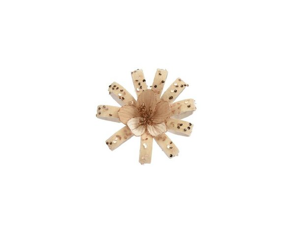 Bloem op clip 18 cm burgundy