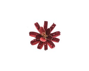 Bloem op clip 18 cm rood