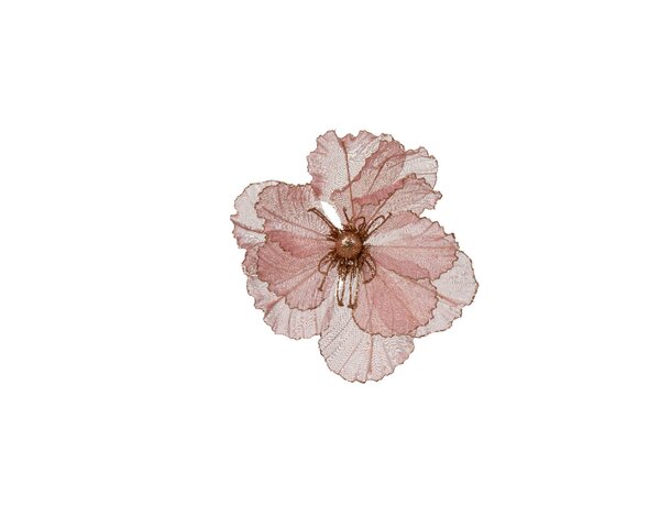 Bloem papaver op clip 27 cm poeder roze