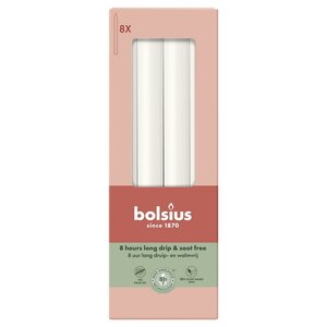 Bolsius dinerkaars 8 stuks cloudy white 23 cm
