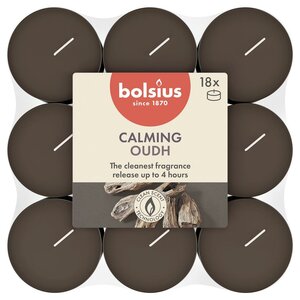 Bolsius geurtheelicht true scents oud wood 18 stuks