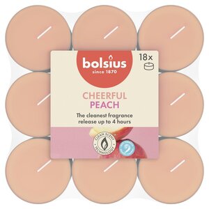 Bolsius geurtheelicht true scents peach 18 stuks