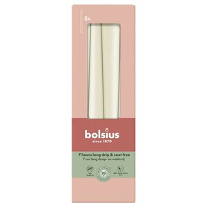 Bolsius gotische dinerkaars 8 stuks soft pearl 24,5 cm