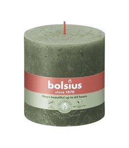 Bolsius kaars rustiek 10x10 cm fresh olijf