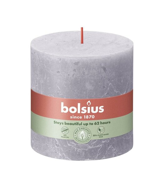 Bolsius kaars rustiek 10x10 cm frosted lavender