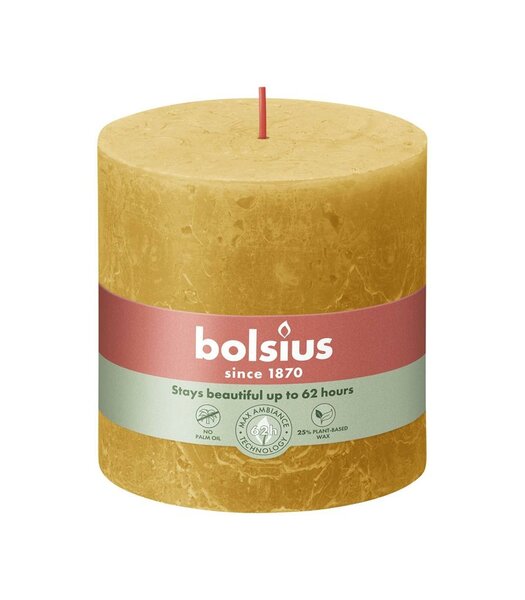Bolsius kaars rustiek 10x10 cm honeycomb yellow