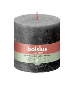 Bolsius kaars rustiek 10x10 cm stormy grey