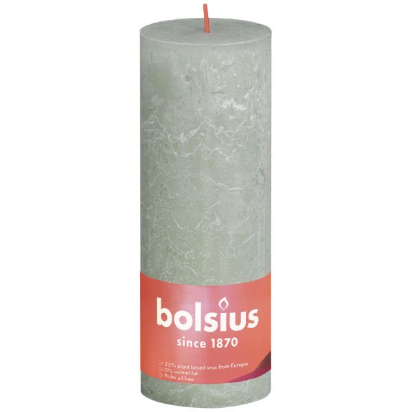 Bolsius kaars rustiek 19x7 cm foggy groen