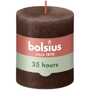Bolsius kaars rustiek 7x8 cm chocolate brown