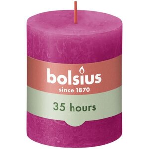 Bolsius kaars rustiek 7x8 cm fuchsia