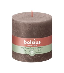 Bolsius kaars rustiek shine 10x10 cm taupe