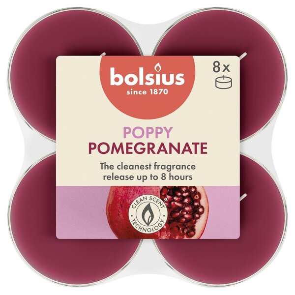 Bolsius maxilicht true scents pomegranate 8 stuks