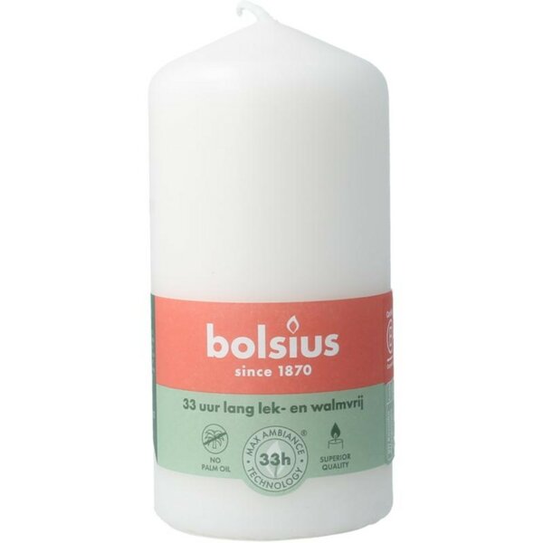 Bolsius stompkaars 6x12 cm cloudy white