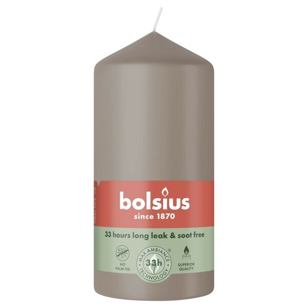 Bolsius stompkaars 6x12 cm light taupe