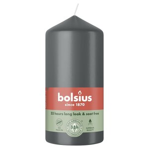 Bolsius stompkaars 6x12 cm stormy grey