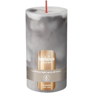 Bolsius stompkaars marble Cararra Grijs 7x13 cm