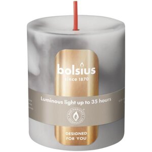 Bolsius stompkaars marble Cararra Grijs 7x8 cm 