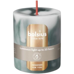 Bolsius stompkaars marble Malachite Groen 7x8 cm