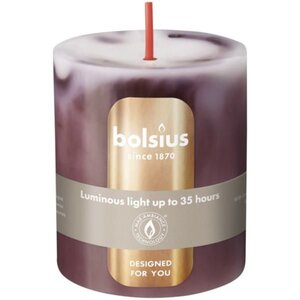 Bolsius stompkaars marble Royal Burgundy 7x8 cm
