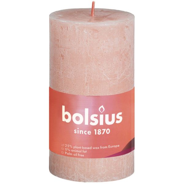 Bolsius Stompkaars rustiek 10x5 cm misty roze