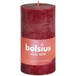 Bolsius Stompkaars rustiek 10x5 cm velvet rood